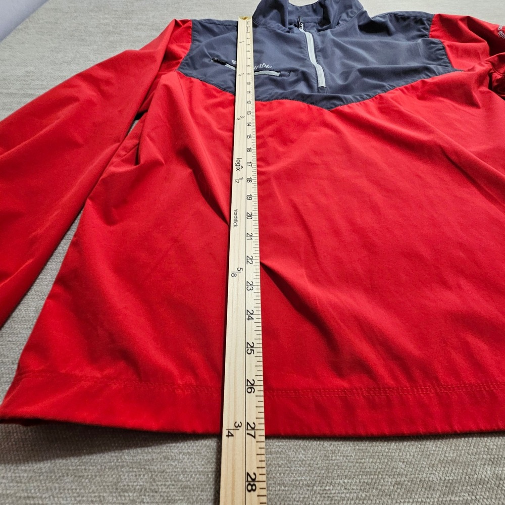 Columbia Wicked Shot Jacket Mens Medium Red Grey Quarter Zip Golf Pullover * - Picture 7 of 10